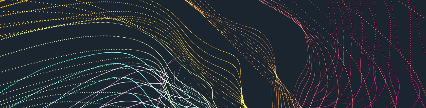 Illustration abstraite représentant des lignes lumineuses organisées en trajectoires fluides, symbolisant la structuration d’informations et le design de présentation.